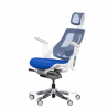 AMBRA Ergonomic Chair, Up to 130 kg, Breathable Mesh, Flame-Retardant Upholstery, Backrest Lockable in Multiple Positions, Smooth Adjustment, Royal Blue