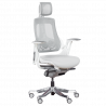 AMBRA Ergonomic Chair, Up to 130 kg, Breathable Mesh, Flame-Retardant Upholstery, Backrest Lockable in Multiple Positions, Smooth Adjustment, White