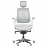 AMBRA Ergonomic Chair, Up to 130 kg, Breathable Mesh, Flame-Retardant Upholstery, Backrest Lockable in Multiple Positions, Smooth Adjustment, White