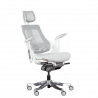 AMBRA Ergonomic Chair, Up to 130 kg, Breathable Mesh, Flame-Retardant Upholstery, Backrest Lockable in Multiple Positions, Smooth Adjustment, White