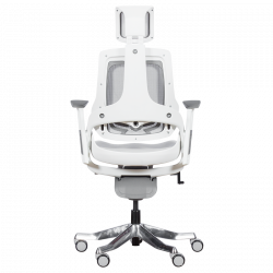 AMBRA Ergonomic Chair, Up to 130 kg, Breathable Mesh, Flame-Retardant Upholstery, Backrest Lockable in Multiple Positions, Smooth Adjustment, White