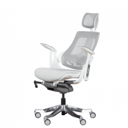 AMBRA Ergonomic Chair, Up to 130 kg, Breathable Mesh, Flame-Retardant Upholstery, Backrest Lockable in Multiple Positions, Smooth Adjustment, White