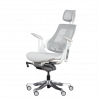 AMBRA Ergonomic Chair, Up to 130 kg, Breathable Mesh, Flame-Retardant Upholstery, Backrest Lockable in Multiple Positions, Smooth Adjustment, White