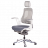 AMBRA Ergonomic Chair, Up to 130 kg, Breathable Mesh, Flame-Retardant Upholstery, Backrest Lockable in Multiple Positions, Smooth Adjustment, Gray