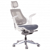 AMBRA Ergonomic Chair, Up to 130 kg, Breathable Mesh, Flame-Retardant Upholstery, Backrest Lockable in Multiple Positions, Smooth Adjustment, Gray