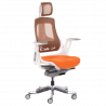 AMBRA Ergonomic Chair, Up to 130 kg, Breathable Mesh, Flame-Retardant Upholstery, Backrest Lockable in Multiple Positions, Smooth Adjustment, Orange