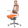 AMBRA Ergonomic Chair, Up to 130 kg, Breathable Mesh, Flame-Retardant Upholstery, Backrest Lockable in Multiple Positions, Smooth Adjustment, Orange
