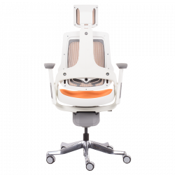 AMBRA Ergonomic Chair, Up to 130 kg, Breathable Mesh, Flame-Retardant Upholstery, Backrest Lockable in Multiple Positions, Smooth Adjustment, Orange