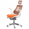 AMBRA Ergonomic Chair, Up to 130 kg, Breathable Mesh, Flame-Retardant Upholstery, Backrest Lockable in Multiple Positions, Smooth Adjustment, Orange