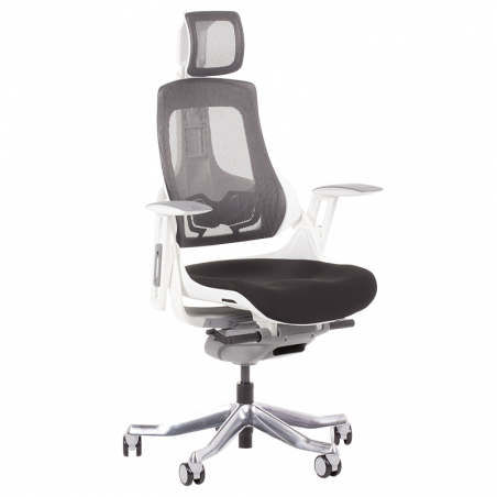 AMBRA Ergonomic Chair, Up to 130 kg, Breathable Mesh, Flame-Retardant Upholstery, Backrest Lockable in Multiple Positions, Smooth Adjustment, Black