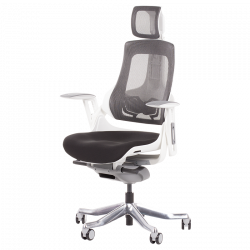 AMBRA Ergonomic Chair, Up to 130 kg, Breathable Mesh, Flame-Retardant Upholstery, Backrest Lockable in Multiple Positions, Smooth Adjustment, Black