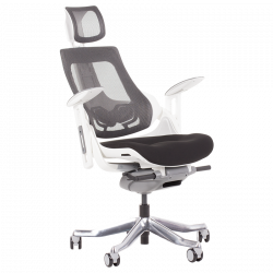 AMBRA Ergonomic Chair, Up to 130 kg, Breathable Mesh, Flame-Retardant Upholstery, Backrest Lockable in Multiple Positions, Smooth Adjustment, Black