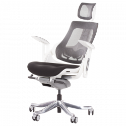 AMBRA Ergonomic Chair, Up to 130 kg, Breathable Mesh, Flame-Retardant Upholstery, Backrest Lockable in Multiple Positions, Smooth Adjustment, Black
