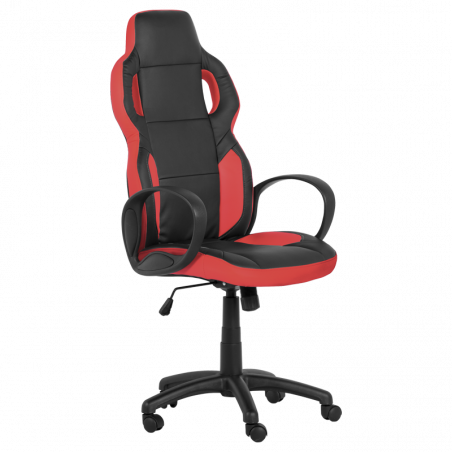 Carmen 7510 Gaming Chair, Up to 130 kg, Faux Leather, Rocking Function, Polypropylene Casters, Black/Red