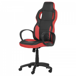 Carmen 7510 Gaming Chair, Up to 130 kg, Faux Leather, Rocking Function, Polypropylene Casters, Black/Red