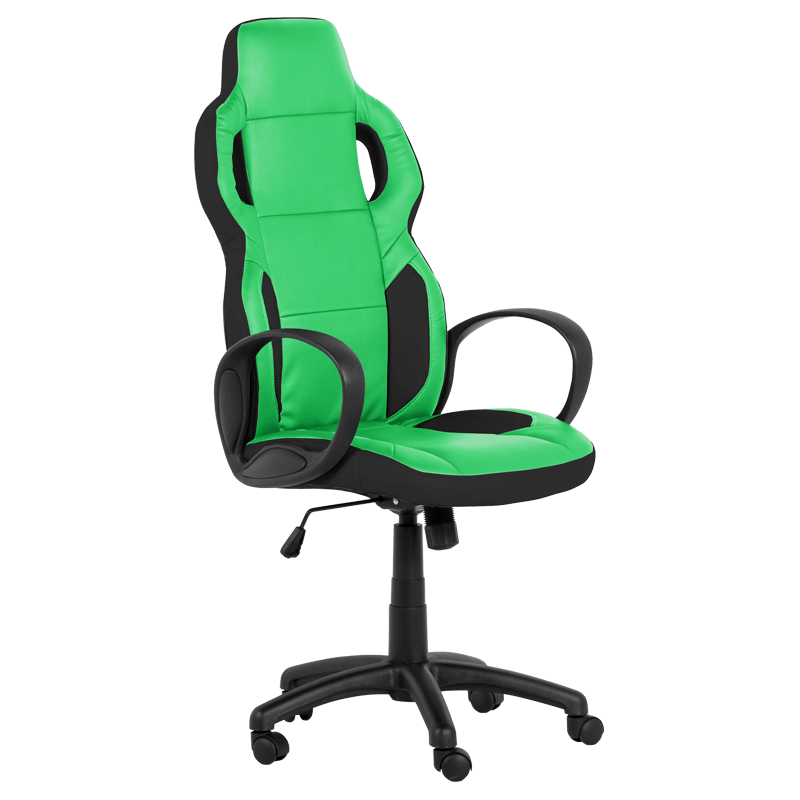 Carmen 7510 Gaming Chair, Up to 130 kg, Faux Leather, Rocking Function, Polypropylene Casters, Black/Green