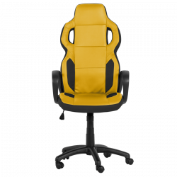 Carmen 7510 Gaming Chair, Up to 130 kg, Faux Leather, Rocking Function, Polypropylene Casters, Black/Yellow