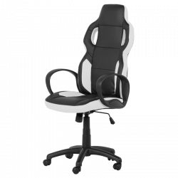 Carmen 7510 Gaming Chair, Up to 130 kg, Faux Leather, Rocking Function, Polypropylene Casters, Black/White