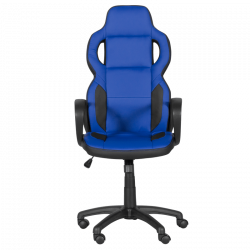 Carmen 7510 Gaming Chair, Up to 130 kg, Faux Leather, Rocking Function, Polypropylene Casters, Black/Blue