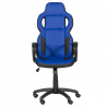 Carmen 7510 Gaming Chair, Up to 130 kg, Faux Leather, Rocking Function, Polypropylene Casters, Black/Blue