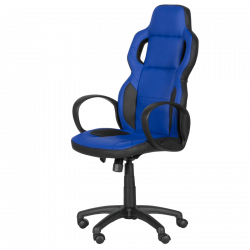 Carmen 7510 Gaming Chair, Up to 130 kg, Faux Leather, Rocking Function, Polypropylene Casters, Black/Blue