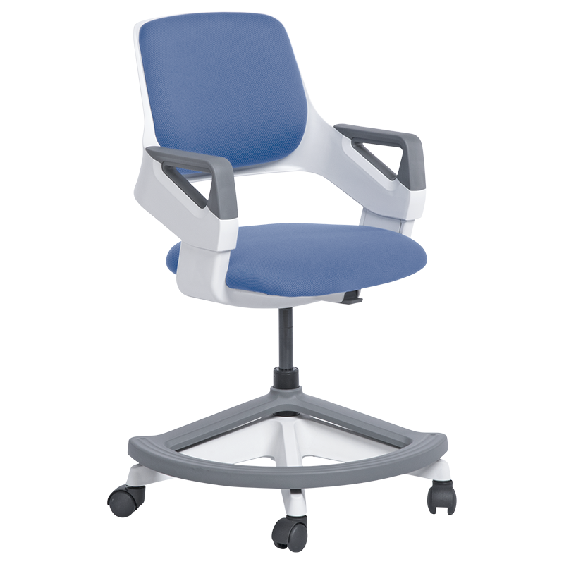 Детски стол Carmen CLEVER, До 100 кг, Негорима дамаска, Коригиране на дълбочина на седалката, 7 позиции, Син