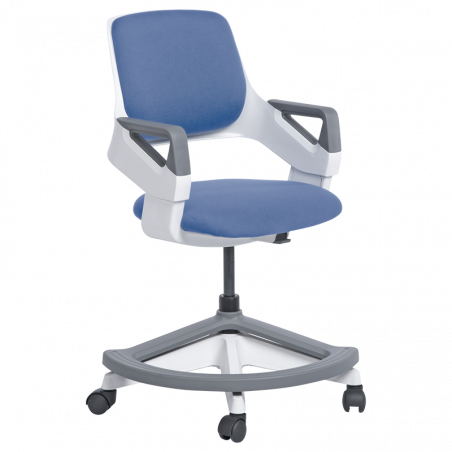 Детски стол Carmen CLEVER, До 100 кг, Негорима дамаска, Коригиране на дълбочина на седалката, 7 позиции, Син