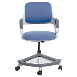 Детски стол Carmen CLEVER, До 100 кг, Негорима дамаска, Коригиране на дълбочина на седалката, 7 позиции, Син