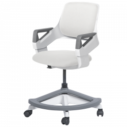 Детски стол Carmen CLEVER, До 100 кг, Негорима дамаска, Коригиране на дълбочина на седалката, 7 позиции, Бял