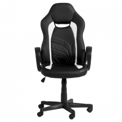 Carmen 7525 Gaming Chair, Up to 130 kg, Faux Leather, Rocking Function, Polypropylene Casters, Black/White