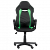 Геймърски стол Carmen 7525, До 130 кг, Еко кожа, Регулиране на люлеенето, Полипропиленови колелца, Черен/зелен