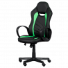 Геймърски стол Carmen 7525, До 130 кг, Еко кожа, Регулиране на люлеенето, Полипропиленови колелца, Черен/зелен