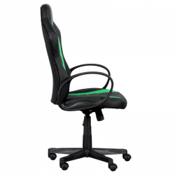 Геймърски стол Carmen 7525, До 130 кг, Еко кожа, Регулиране на люлеенето, Полипропиленови колелца, Черен/зелен