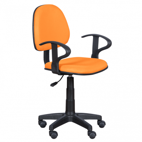 Детски стол Carmen 6012 MR, До 70 кг, Полипропиленови колелца, Газов механизъм, Оранжев