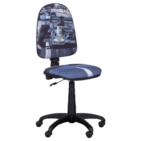 Carmen Prestige Racing High Chair, Up to 120 kg, Backrest Lock in Any Position, Seat Depth Adjustment, Gray/Blue