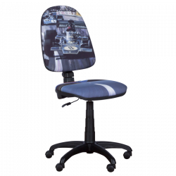 Carmen Prestige Racing High Chair, Up to 120 kg, Backrest Lock in Any Position, Seat Depth Adjustment, Gray/Blue