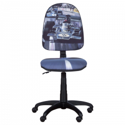 Carmen Prestige Racing High Chair, Up to 120 kg, Backrest Lock in Any Position, Seat Depth Adjustment, Gray/Blue