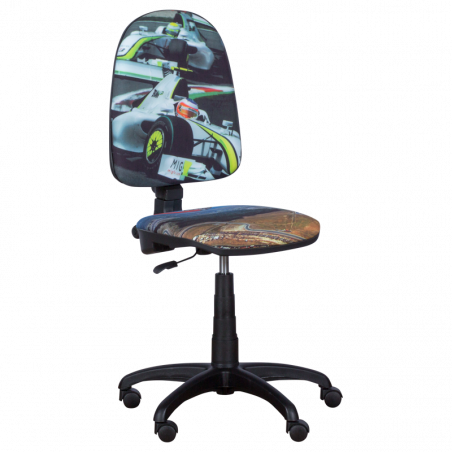 Carmen Prestige Racing Child Car Seat, Up to 120 kg, Backrest Lock in Any Position, Seat Depth Adjustment, Gray/Green