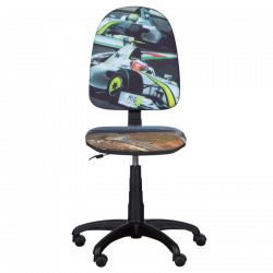 Детски стол Carmen Prestige болид, До 120 кг, Заключване на облегалката във всяка позиция, Коригиране на дълбочина на седалката, Сив/зелен