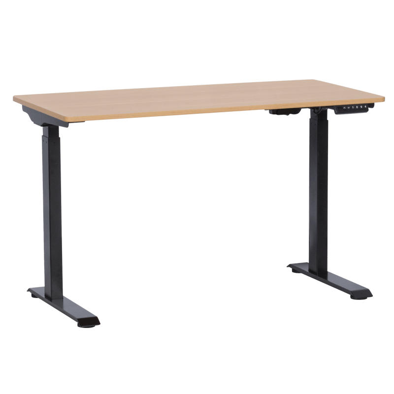 Ергономично бюро с регулиране на височината Carmen CR-119, 73-123 см, До 50 кг, Панел за управление, Дисплей, Памет, Сензор против сблъсък, Черен/бук