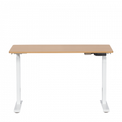 Carmen CR-119 Ergonomic Height-Adjustable Desk, 73–123 cm, Up to 50 kg, Control Panel, Display, Memory, Anti-Collision Sensor, White/Beech