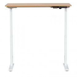 Carmen CR-119 Ergonomic Height-Adjustable Desk, 73–123 cm, Up to 50 kg, Control Panel, Display, Memory, Anti-Collision Sensor, White/Beech