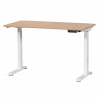 Carmen CR-119 Ergonomic Height-Adjustable Desk, 73–123 cm, Up to 50 kg, Control Panel, Display, Memory, Anti-Collision Sensor, White/Beech