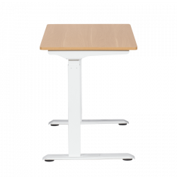 Carmen CR-119 Ergonomic Height-Adjustable Desk, 73–123 cm, Up to 50 kg, Control Panel, Display, Memory, Anti-Collision Sensor, White/Beech