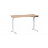 Carmen CR-119 Ergonomic Height-Adjustable Desk, 73–123 cm, Up to 50 kg, Control Panel, Display, Memory, Anti-Collision Sensor, White/Beech