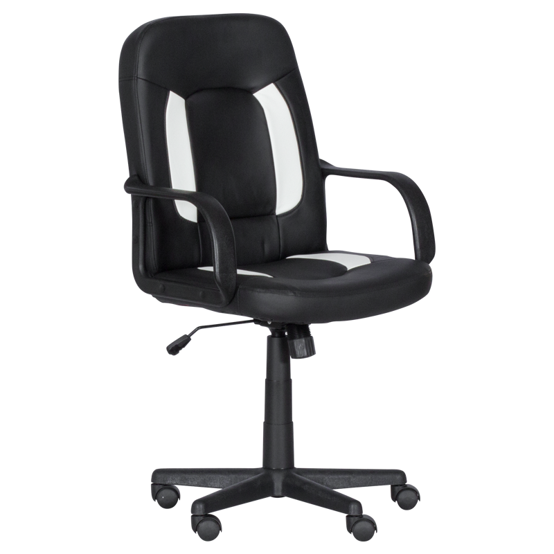 Carmen 6516 Gaming Chair, Up to 100 kg, Faux Leather, Rocking Function, Polypropylene Casters, Black/White