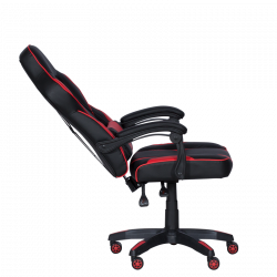 Геймърски стол Carmen 6197, До 130 кг, Регулиране на люлеенето, Еко кожа, Черен/червен