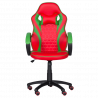 Carmen 6304 Football-Themed Gaming Chair, Up to 100 kg, Faux Leather, Rocking Function, Silicone Casters, Red/Green