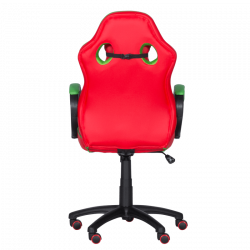 Carmen 6304 Football-Themed Gaming Chair, Up to 100 kg, Faux Leather, Rocking Function, Silicone Casters, Red/Green