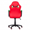 Carmen 6304 Football-Themed Gaming Chair, Up to 100 kg, Faux Leather, Rocking Function, Silicone Casters, Red/Green